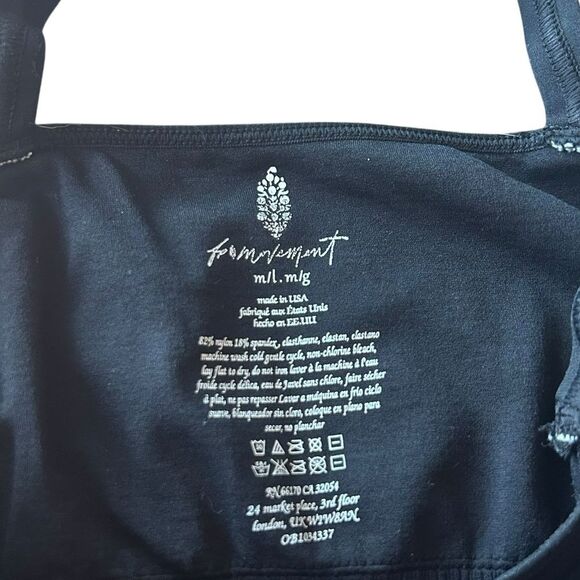 Free People Movement Women’s M/L Good Karma Racerback‎ Crop Top Black Yoga New - Picture 4 of 10